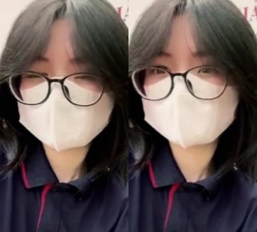 Em học sinh Ngọc Lam kính cận đầy quyến rũ